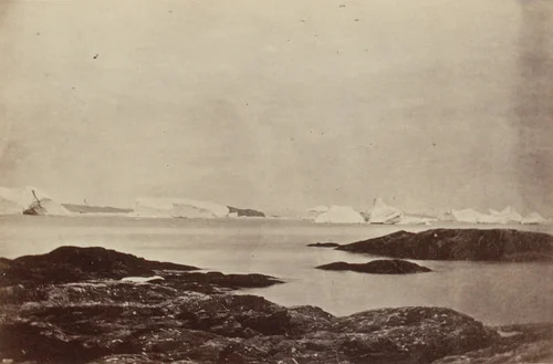 "Icebergs Seen Near the Coast" by George P. Critcherson, John L. Dunmore, William Bradford, photograph, 1869