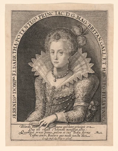 Princess Elizabeth Stuart by Crispijn van de Passe, print, 1606