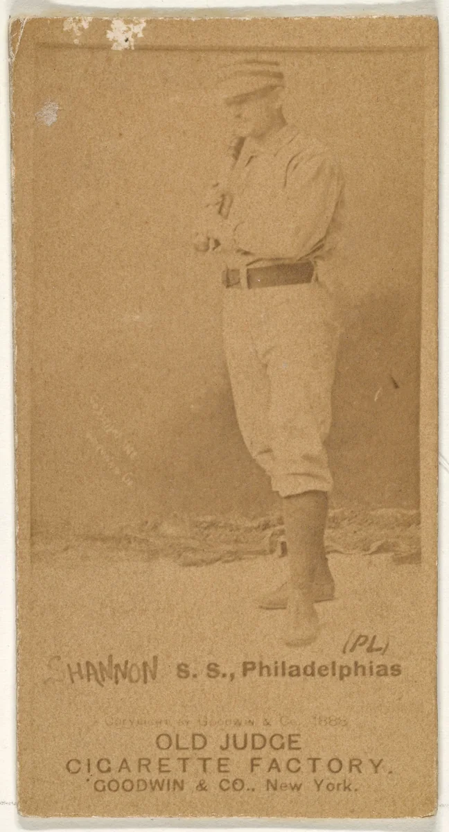 Daniel Webster "Dan" Shannon, Shortstop, Philadelphia, from the Old Judge series (N172) for Old Judge Cigarettes by Goodwin & Company, photograph, 1888