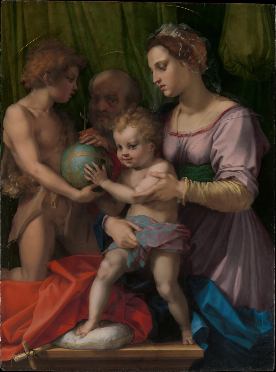 The Holy Family with the Young Saint John the Baptist by Andrea del Sarto, painting, 1523-1533
