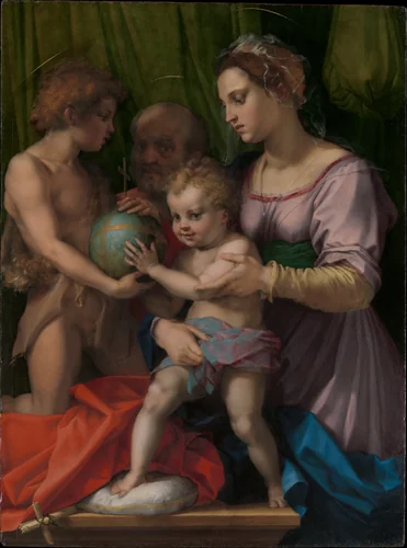 The Holy Family with the Young Saint John the Baptist by Andrea del Sarto, painting, 1523-1533