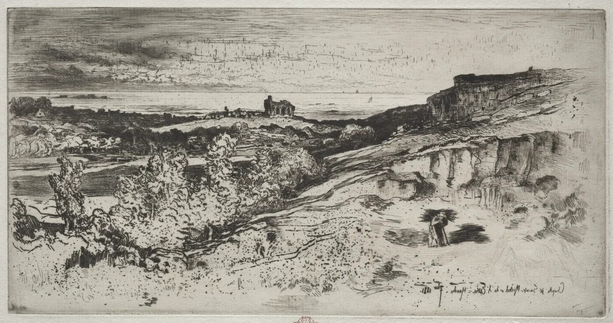 The Chapel Saint-Michel at l'Estre by Félix Hilaire Buhot, print, 1881