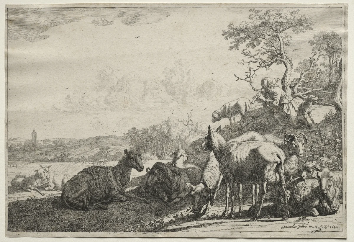 The Shepherd by Paulus Potter, print, 1644