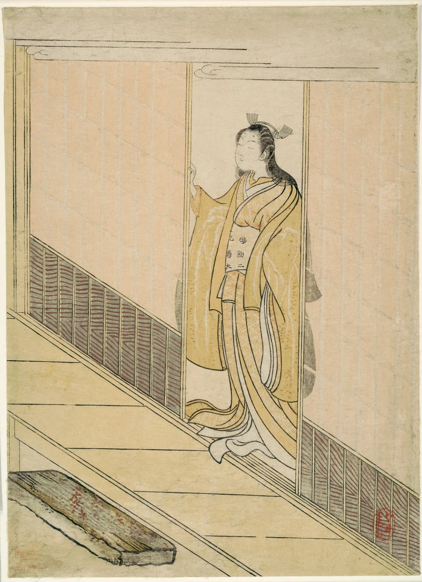 Parody of Kawachi-goe from "Tales of Ise" by Suzuki Harunobu (鈴木春信), print, 1765