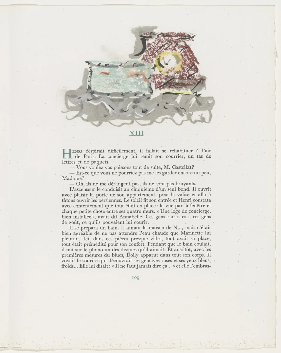 Headpiece (page 109) from Mille Regrets (A Thousand Regrets) by Christian Bérard, illustrated book, 1947