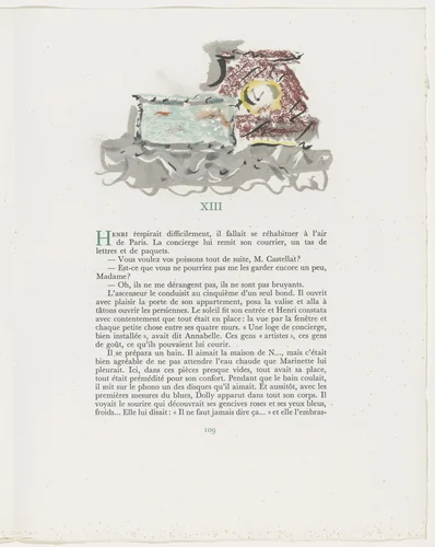 Headpiece (page 109) from Mille Regrets (A Thousand Regrets) by Christian Bérard, illustrated book, 1947