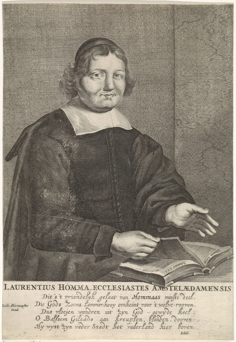 Portret van Laurentius Homma by anonymous, print, 1677-1702