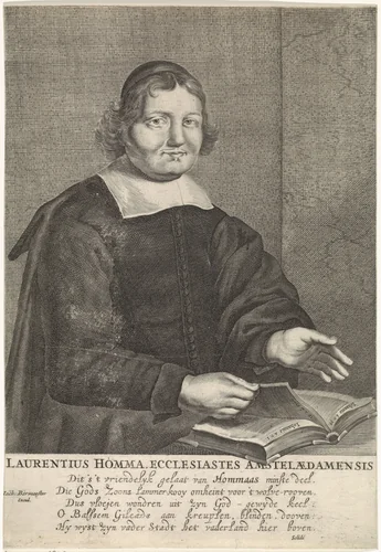 Portret van Laurentius Homma by anonymous, print, 1677-1702