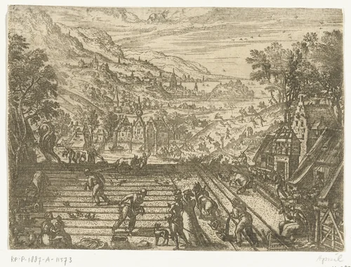 April by Pieter van der Borcht, print, 1545-1608
