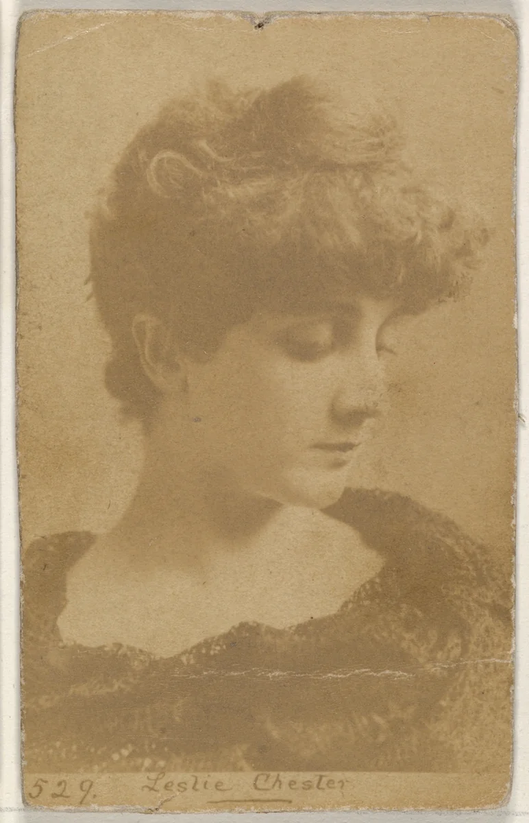 Card 529, Leslie Chester, from the Actors and Actresses series (N45, Type 1) for Virginia Brights Cigarettes by Allen & Ginter, photograph, 1885-1891
