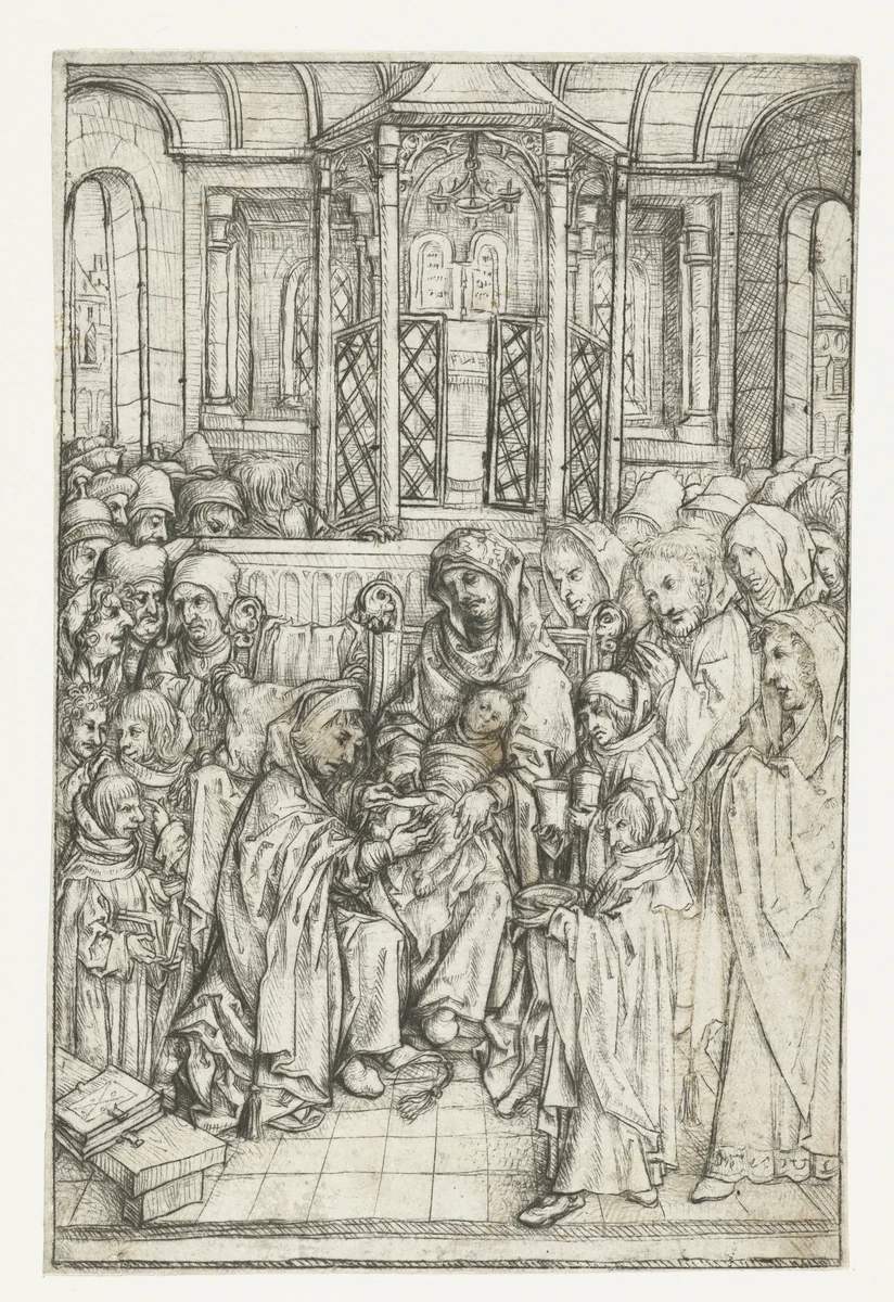 De besnijdenis by Meester van het Amsterdamse Kabinet, print, 1488-1492