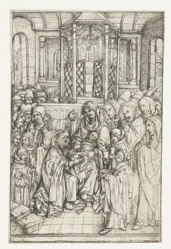 De besnijdenis by Meester van het Amsterdamse Kabinet, print, 1488-1492