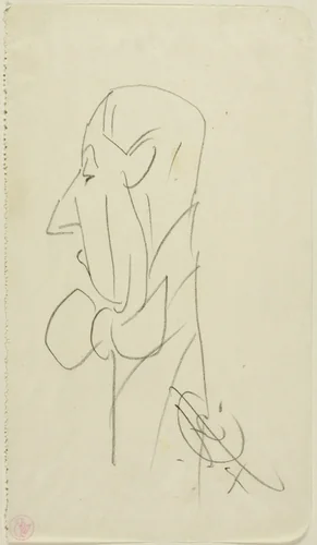 Man with a Large Bow Tie by Edward Henry Corbould, drawing, 1835-1905