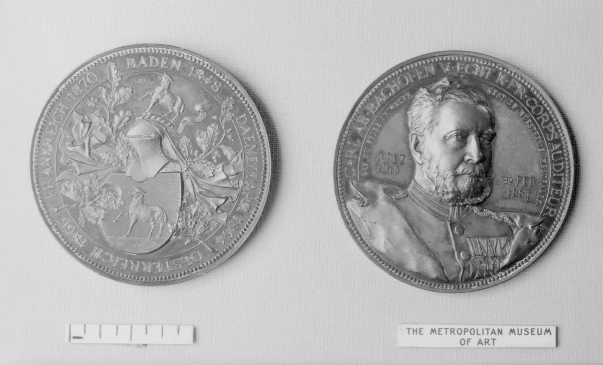 In Memory of Carl Albert Bachofen von Echt by Anton Scharff, metalwork, 1884