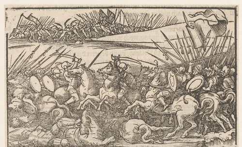 Een cavaleriegevecht by anonymous, print, 1531
