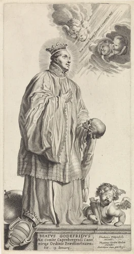 De heilige Godefridus van Cappenberg by anonymous, print, 1620-1668