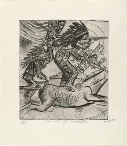 American Riding Act (Amerikanischer Reitakt) from the portfolio Circus (Zirkus) by Otto Dix, print, 1922