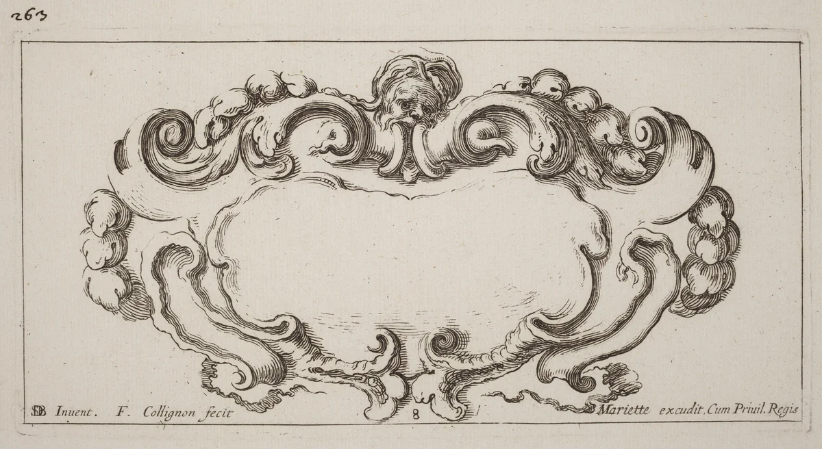 Cartouche by François Collignon; Stefano Della Bella, print, 1646