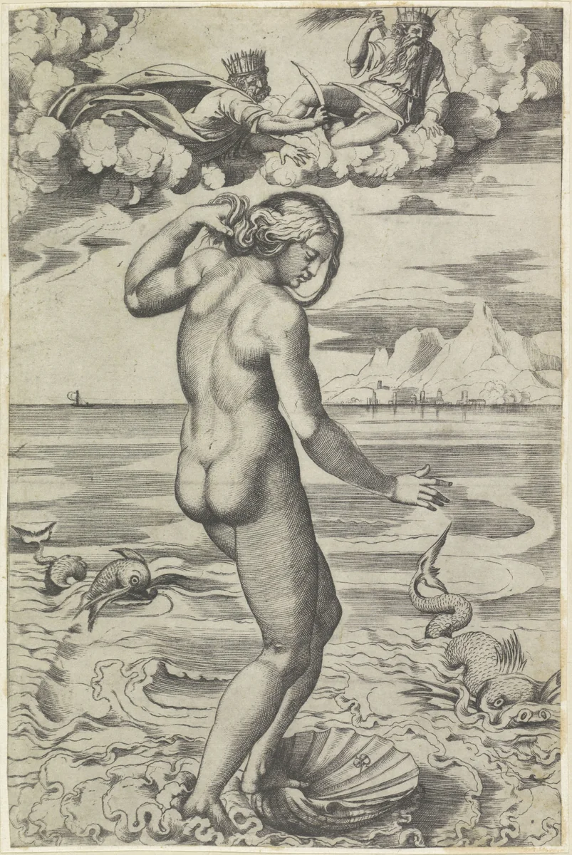 Geboorte van Venus by Unknown, print, 1498-1532