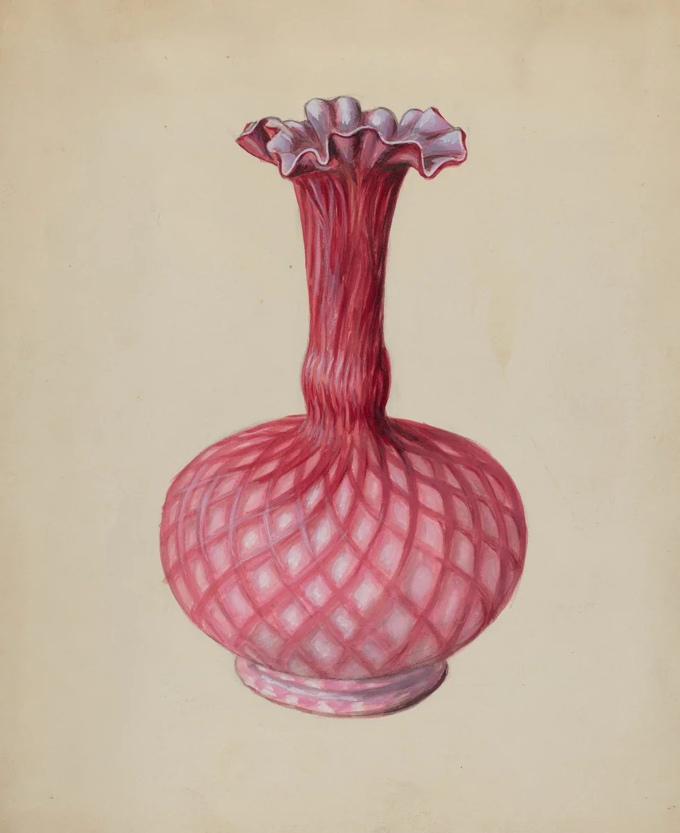 Ornamental Ruby Vase by Robert Stewart, index of american design, 1936