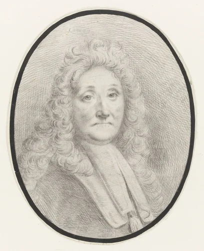 Zelfportret van Ludolf Bakhuysen, borstbeeld naar rechts, aanziend by Ludolf Bakhuysen, drawing, 1690-1708