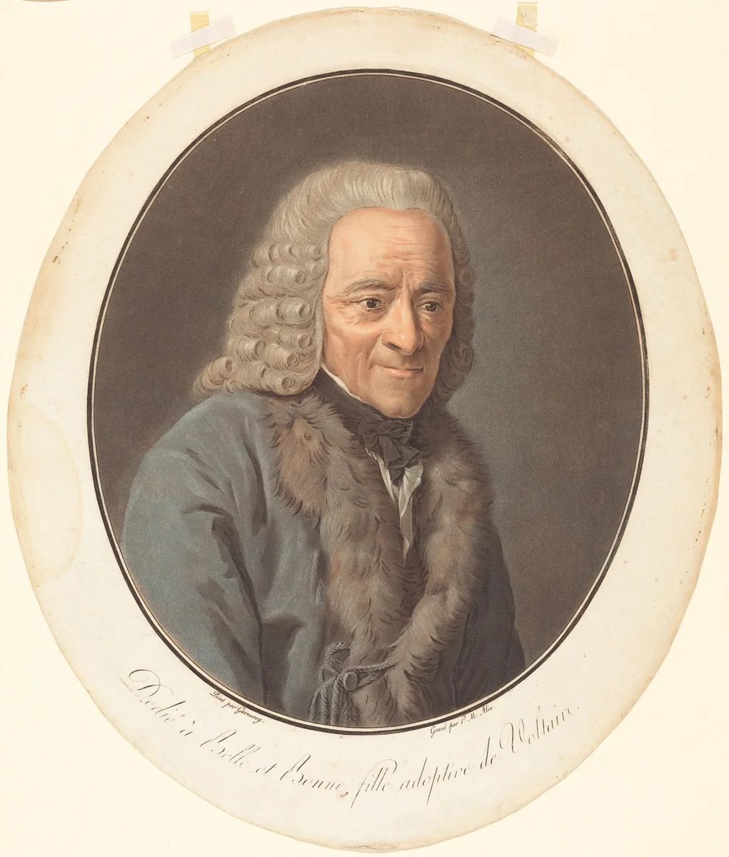 Voltaire by Pierre-Michel Alix, print, 1791