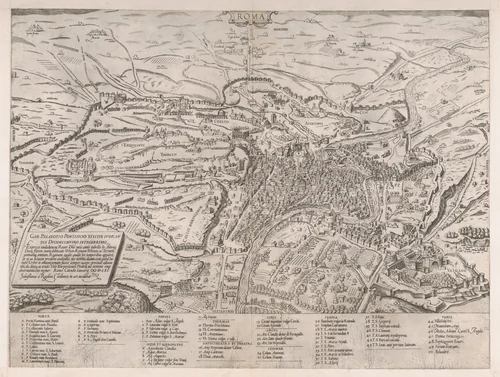 View of Rome from the North, from "Speculum Romanae Magnificentiae" by Sebastiano di Re, print, 1561