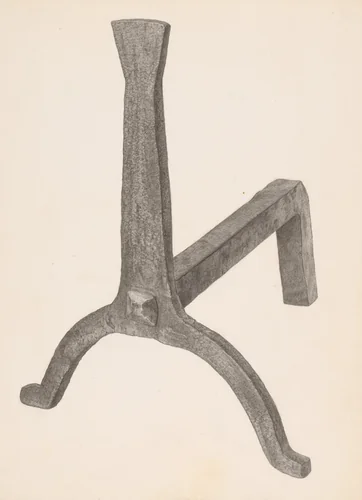 Andiron (one of pair) by Maurice Van Felix, index of american design, 1939