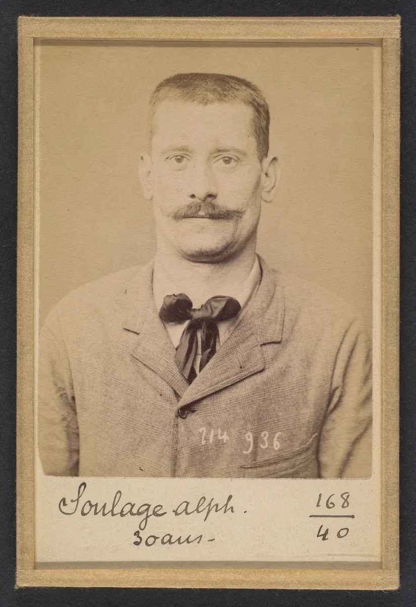 Soulage. Alphonse, Charles. 30 ans, né à Lyon. Menuisier. Anarchiste. 1/3/94. by Alphonse Bertillon, photograph, 1894