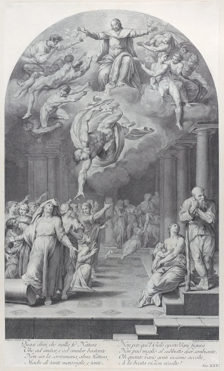 Plate 40: the division of the elect from the reprobate by Bartolomeo Crivellari, print, 1756