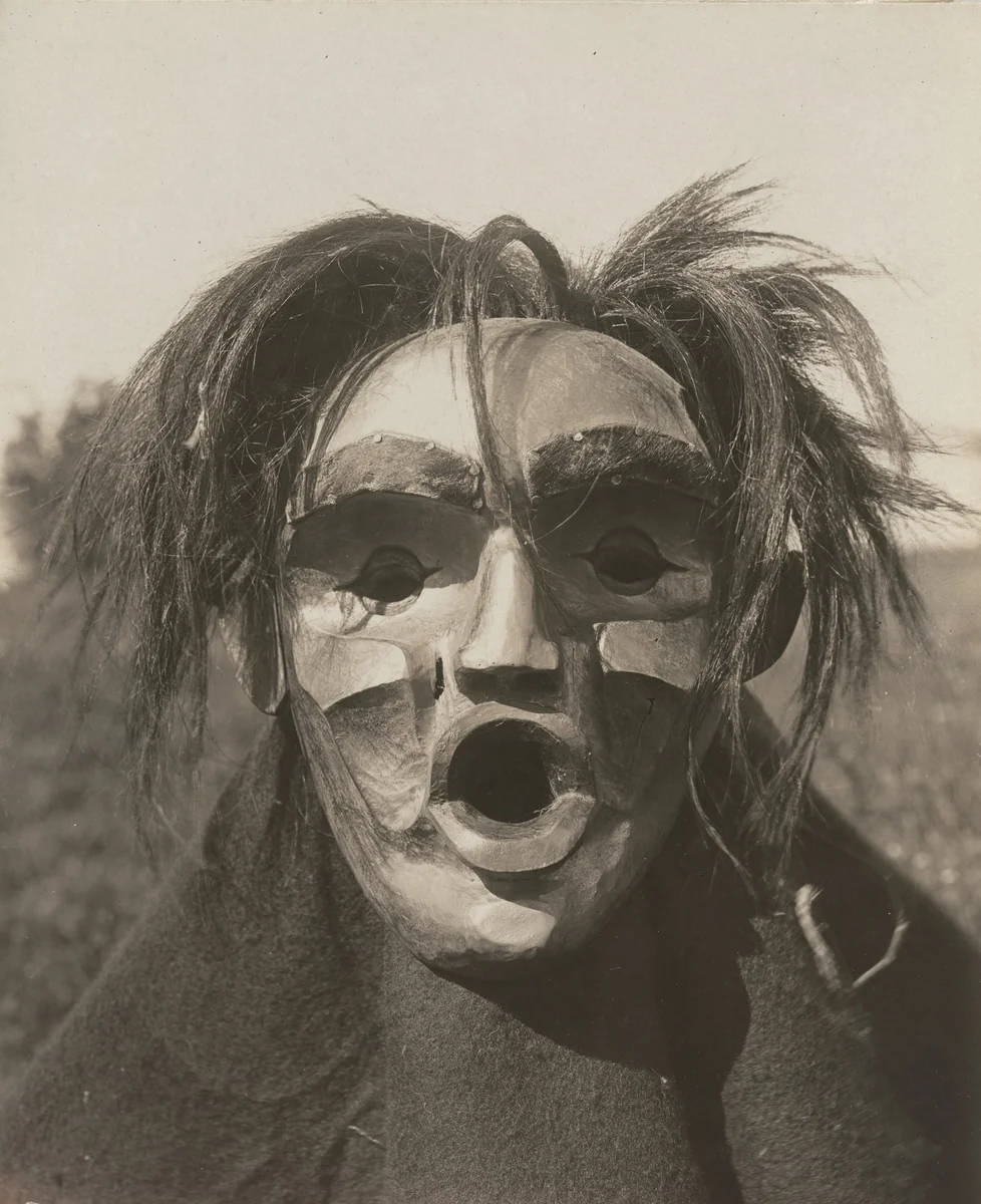 Kwakiutl Mask by Edward Curtis, photograph, 1914