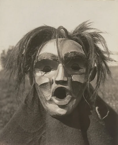 Kwakiutl Mask by Edward Curtis, photograph, 1914