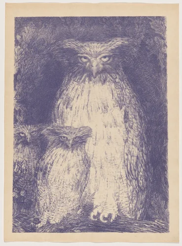 Grand-duc (Eagle Owl) by Henri De Groux, print, 1895