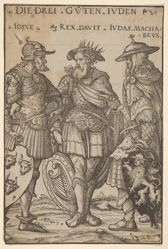 The Three Jewish Heroes (Die Drei Guten Juden), from "Heroes and Heroines" by Hans Burgkmair, print, 1516