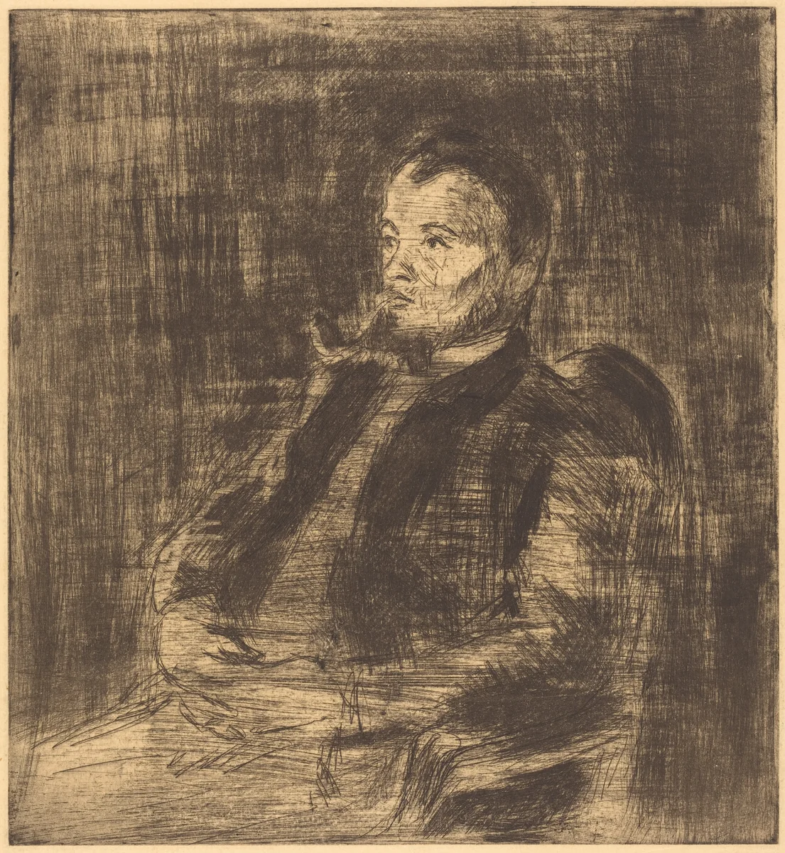 Paul Signac (Portrait de Paul Signac) by Camille Pissarro, print, 1890