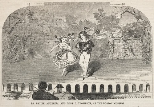 La Petite Angelina and Miss C. Thompson, at the Boston Museum by Winslow Homer, print, 1859