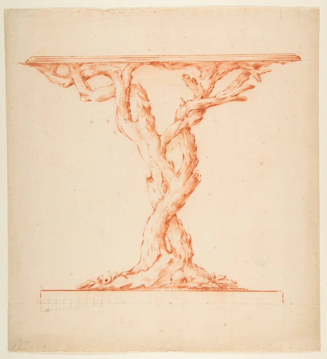Design for a (Silver?) Console Table by anonymous, drawing, 1760-1770