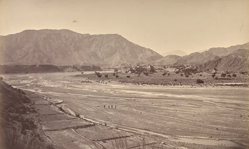 Kadm Villages and Pass, Left of Jumrood by John Burke, photograph, 1870