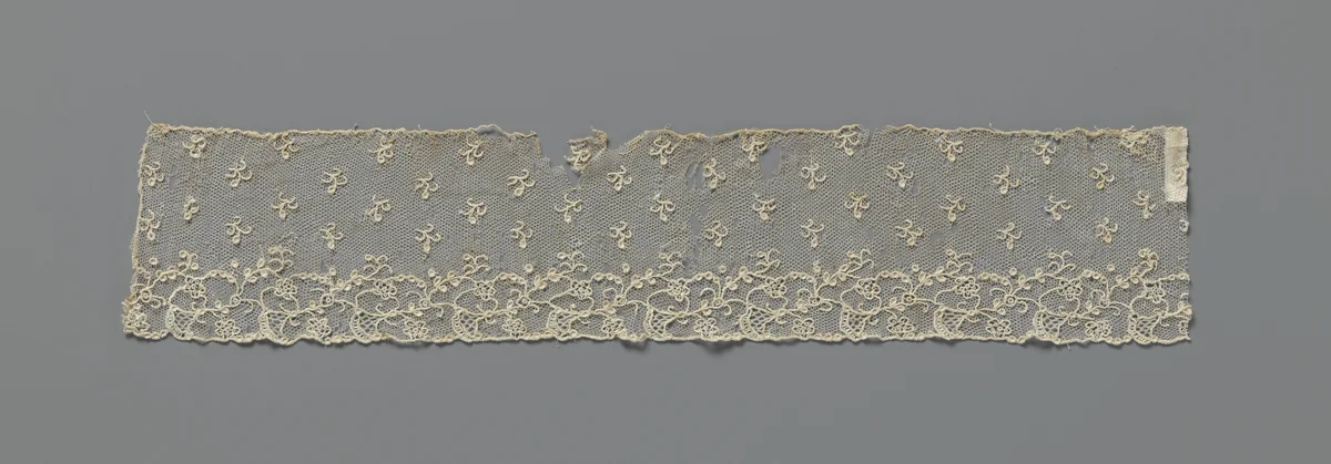 Strook naaldkant met kelkbloemen by anonymous, other, 1790-1799