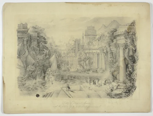 A City of Ancient Greece and the Return of a Victorious by C. Scott, drawing, 1863