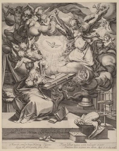 The Annunciation by Jacques de Gheyn II, print, 1593-1599