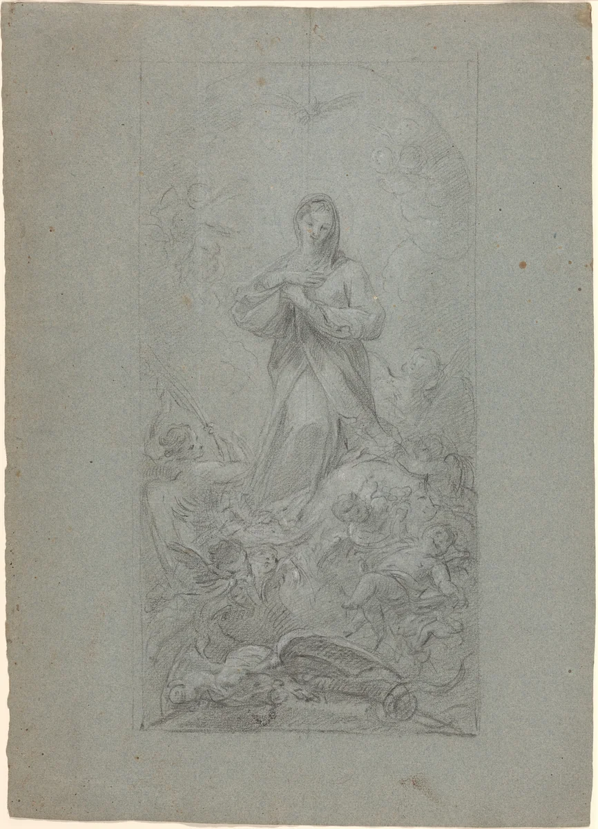 The Virgin Immaculate by Martino Altomonte, drawing, 1657-1745