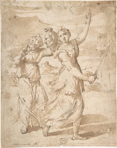 Judith with the Head of Holofernes by Anton von Maron, drawing, 1733-1808