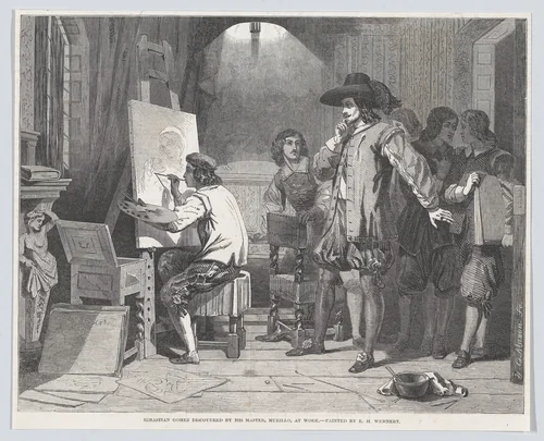 Sebastian Gomez Discovered by His Master Murillo, At Work, from "Illustrated London News" by Walter George Mason, print, 1848