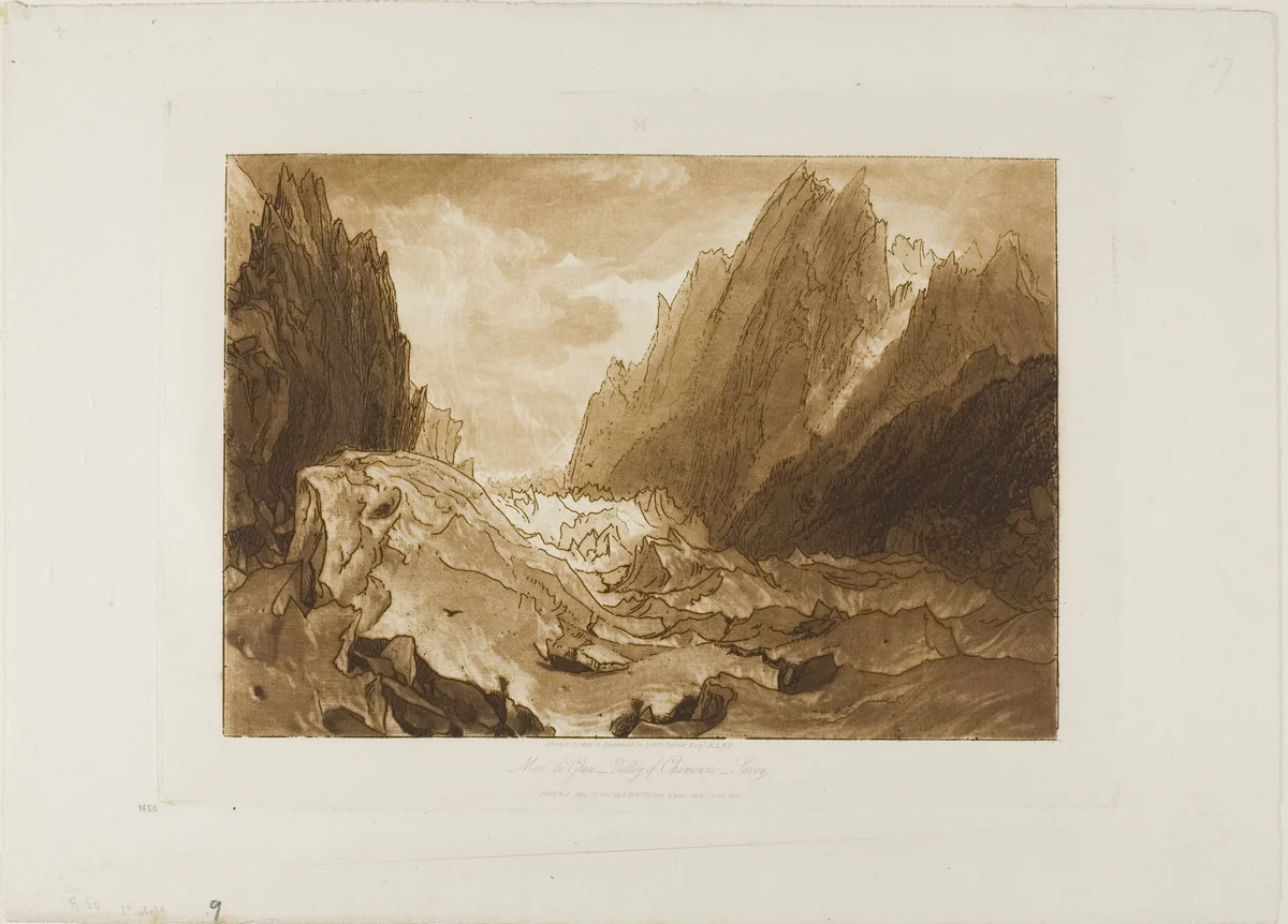 Mer de Glace, plate 50 from Liber Studiorum by Joseph Mallord William Turner, print, 1812