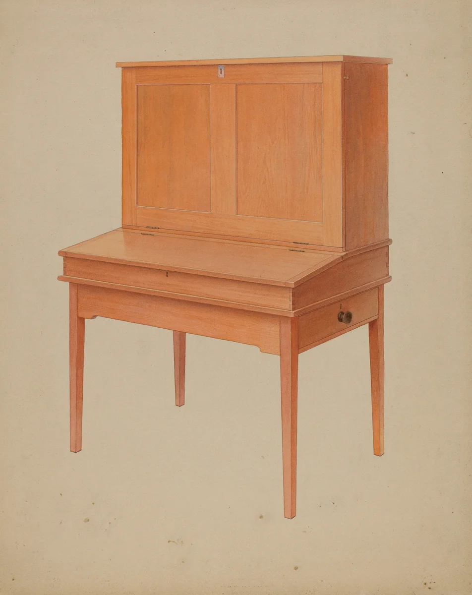 Shaker Desk by Alfred H. Smith, index of american design, 1938