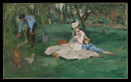 The Monet Family in Their Garden at Argenteuil by Edouard Manet, painting, 1874
