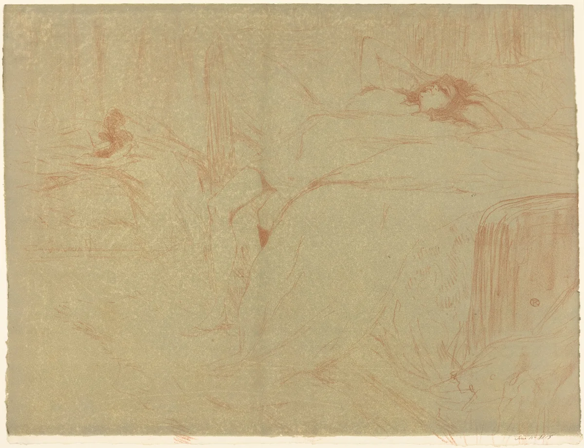 Woman on Her Back (Femme sur le dos) by Henri de Toulouse-Lautrec, print, 1896