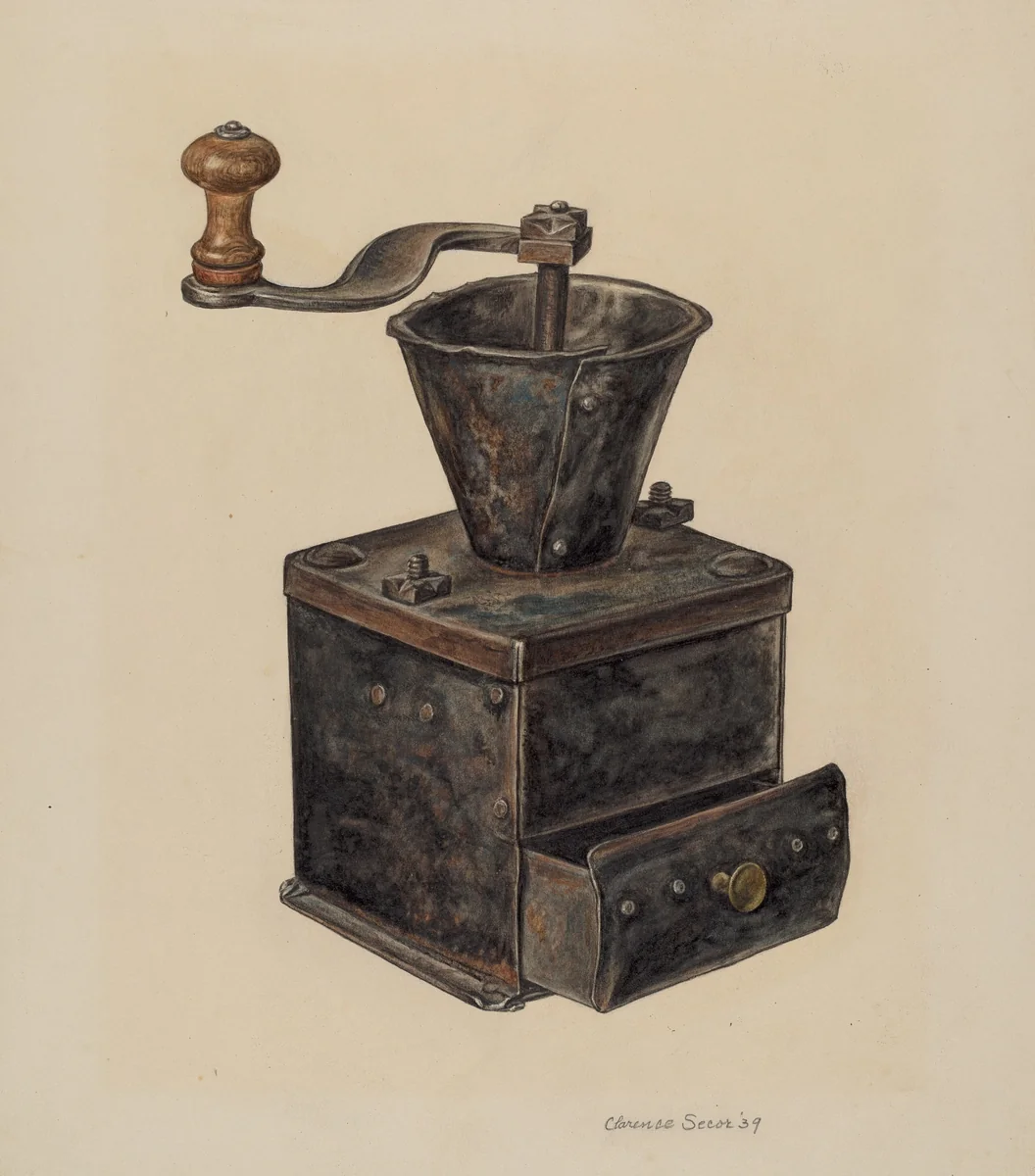 Coffee Mill by Clarence Secor, index of american design, 1939