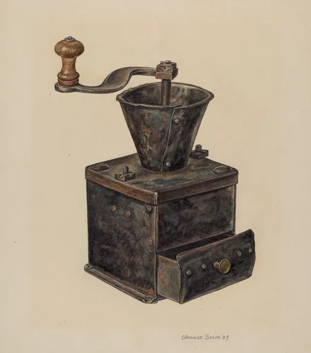 Coffee Mill by Clarence Secor, index of american design, 1939
